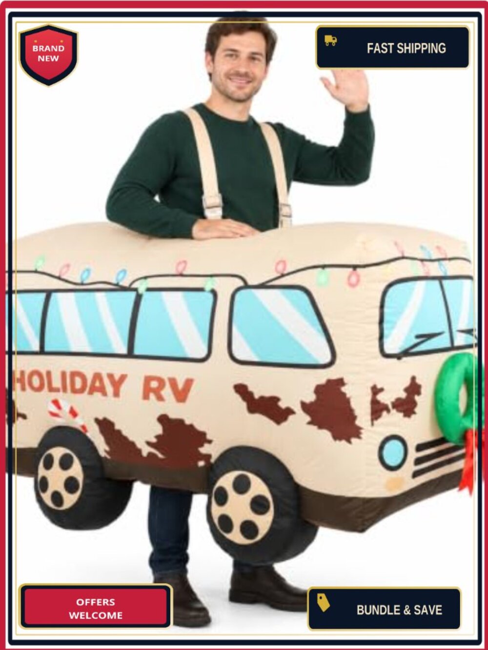 Adult Inflatable RV Costume Polyester Blow Up Suit Christmas Party